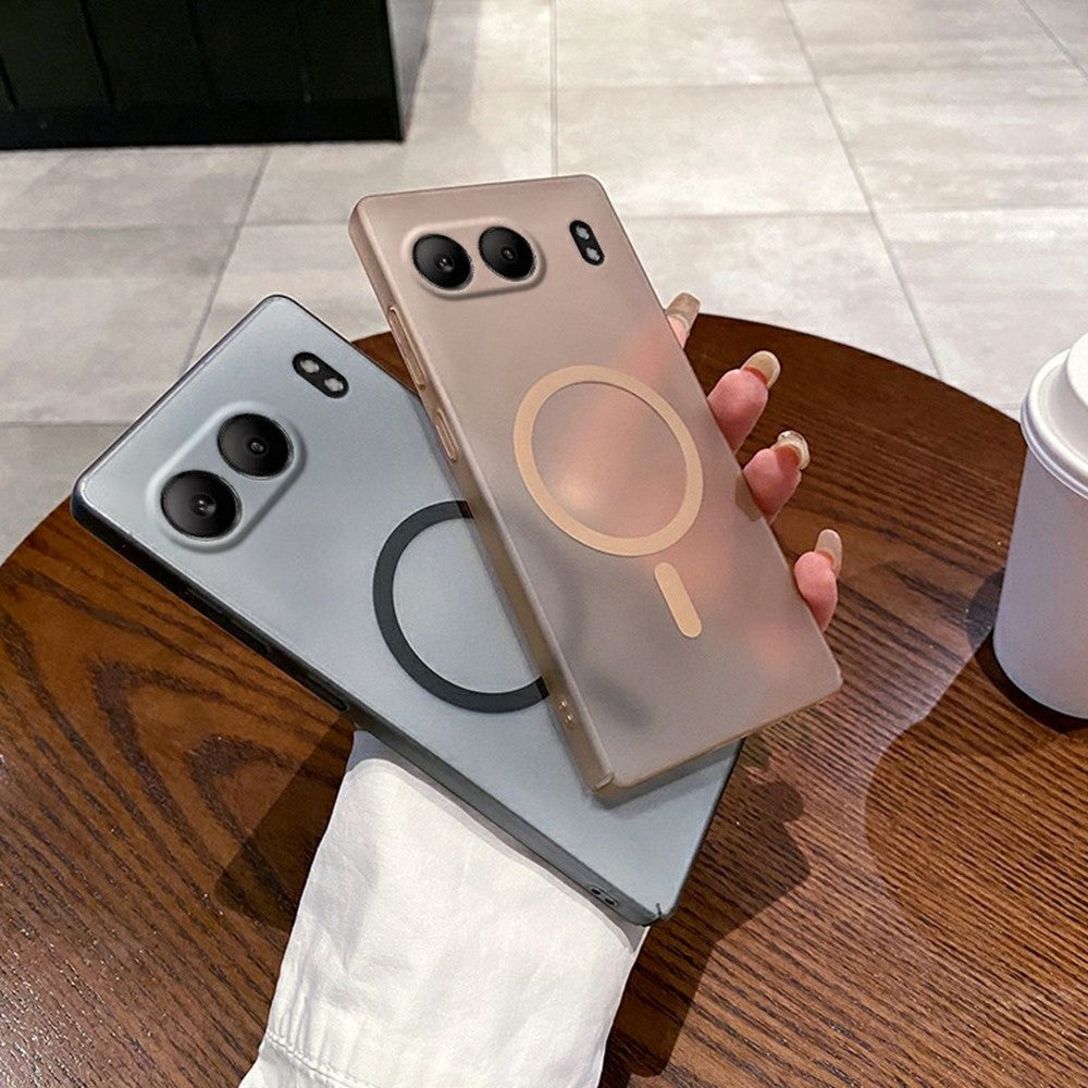 For OnePlus Nord 4 Magnetic Case Frosted PC Phone Cover with Camera Lens Protector