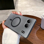 For OnePlus Nord 4 Magnetic Case Frosted PC Phone Cover with Camera Lens Protector