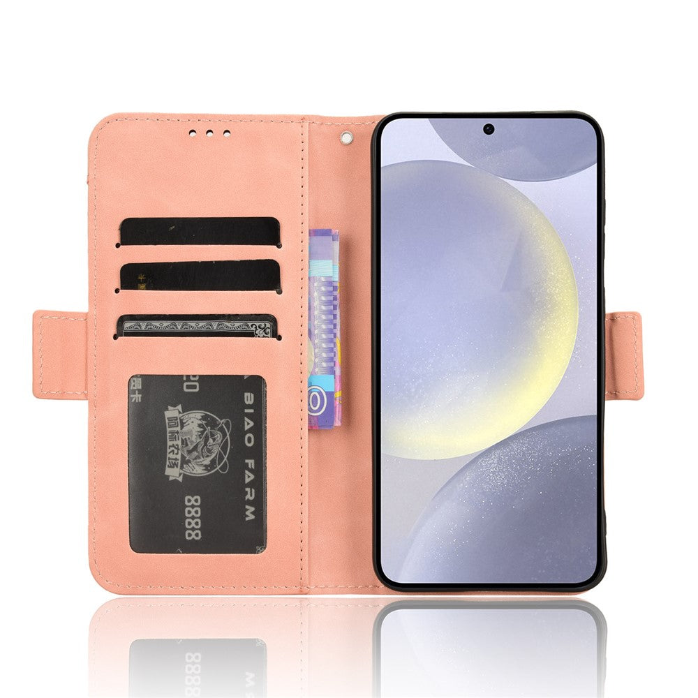 Samsung Galaxy S25-skal i läder med plånbok och flera kortfack