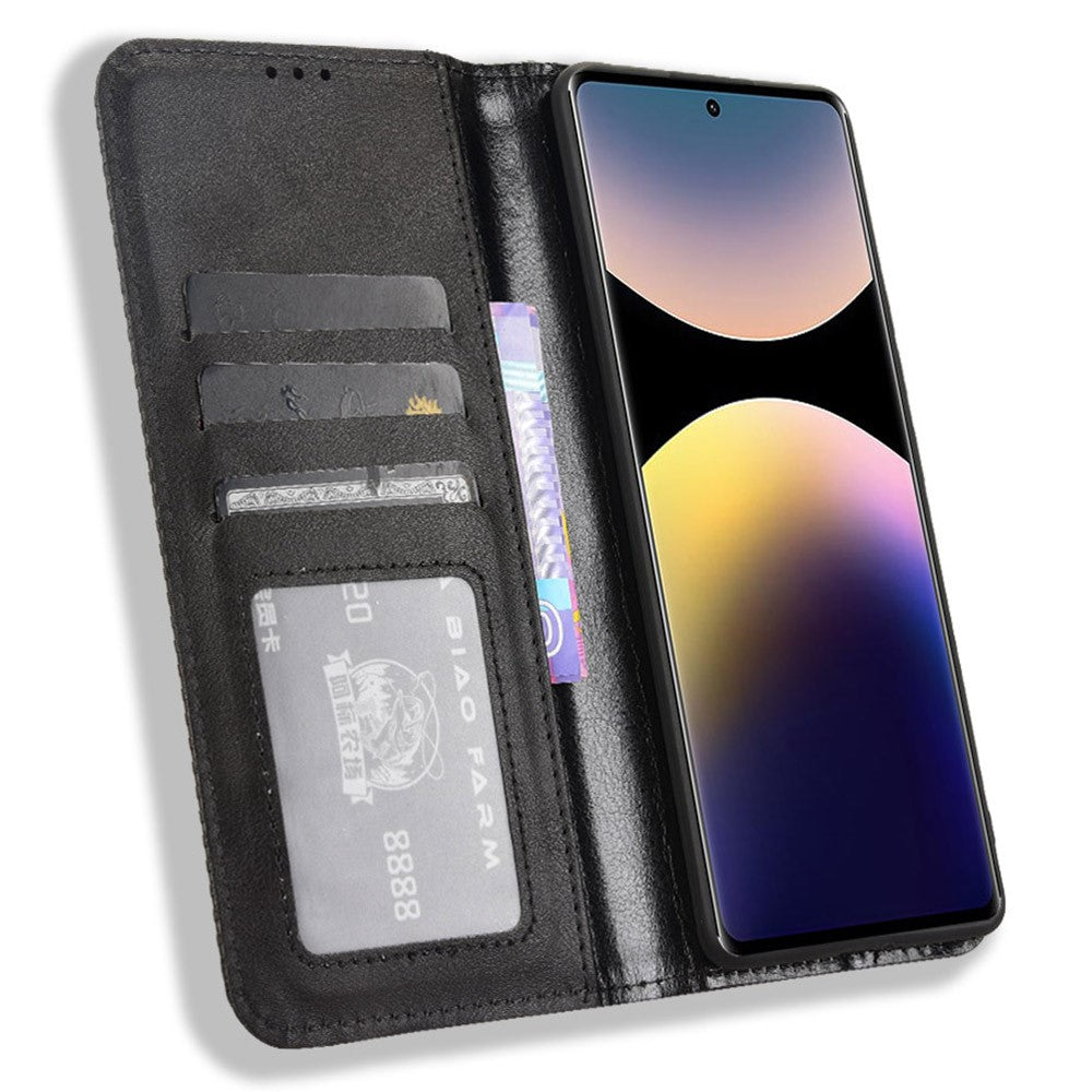 For Xiaomi Redmi Note 14 Pro 4G Case Wallet Stand Retro Texture Leather Phone Cover
