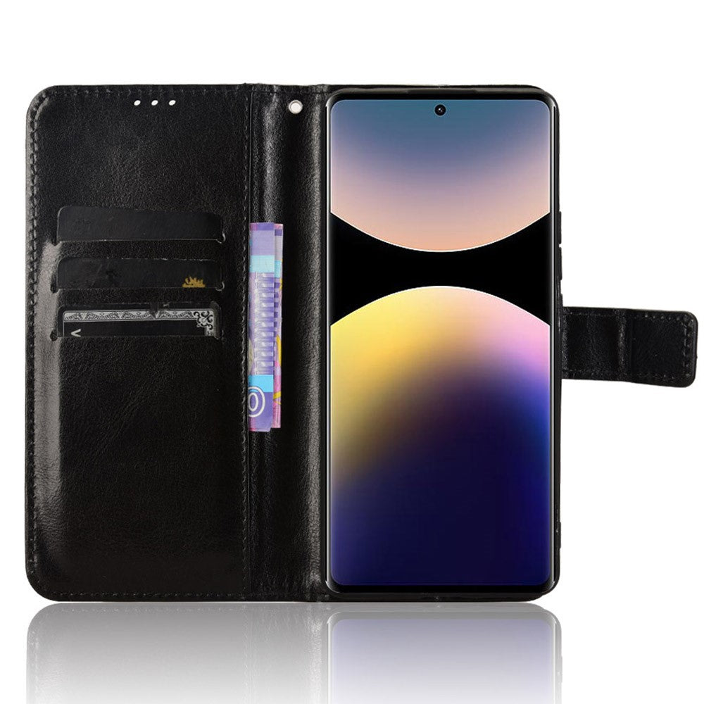 For Xiaomi Redmi Note 14 Pro 4G Case Crazy Horse Texture PU Leather Phone Wallet Cover
