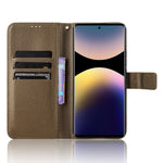 For Xiaomi Redmi Note 14 Pro 4G Case PU Leather Diamond Texture Wallet Phone Cover