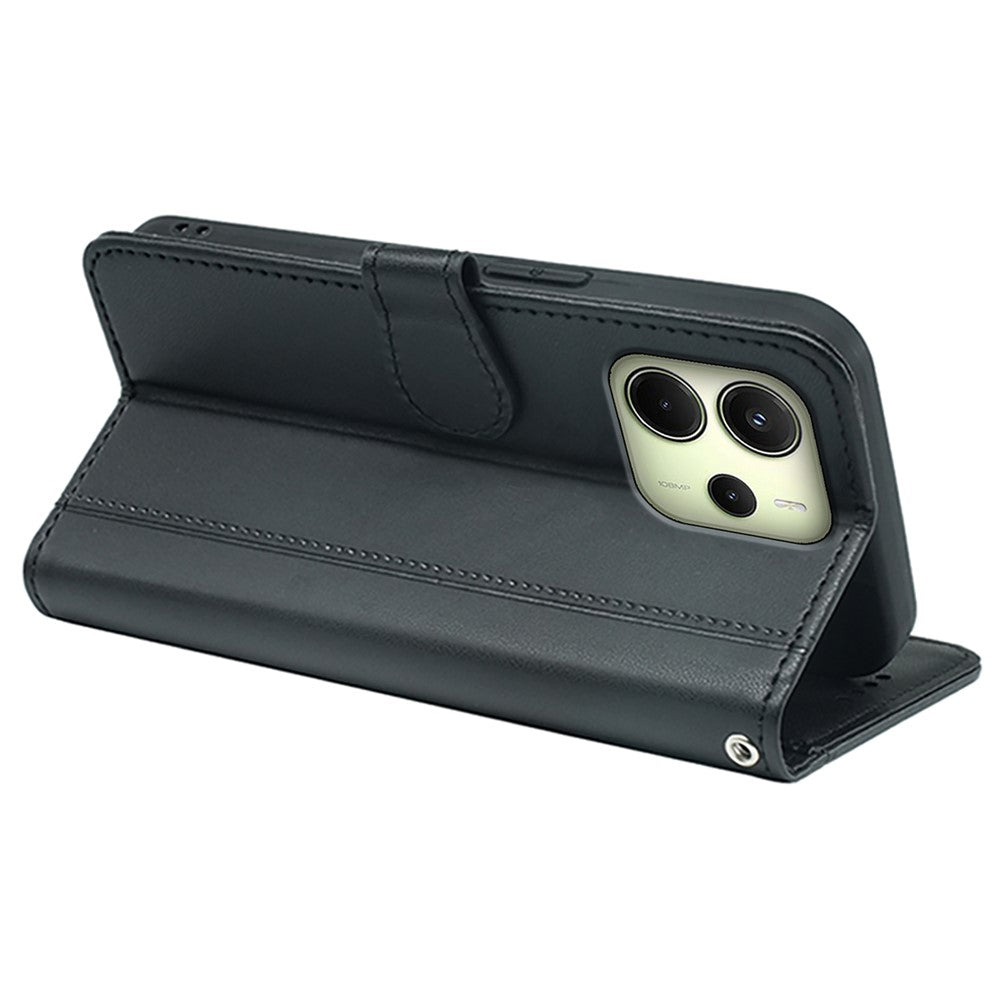 For Xiaomi Redmi Note 14 4G (163.25mm) Wallet Case Magnetic Snap Leather Phone Cover with Strap