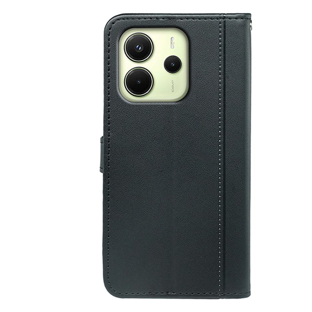 For Xiaomi Redmi Note 14 4G (163.25mm) Wallet Case Magnetic Snap Leather Phone Cover with Strap