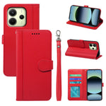 For Xiaomi Redmi Note 14 4G (163.25mm) Wallet Case Magnetic Snap Leather Phone Cover with Strap