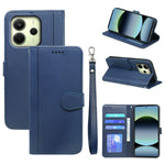 For Xiaomi Redmi Note 14 4G (163.25mm) Wallet Case Magnetic Snap Leather Phone Cover with Strap
