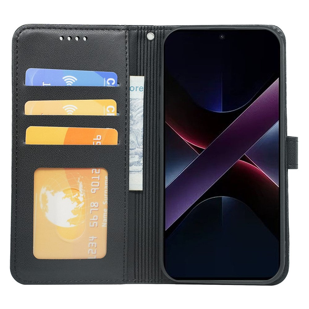 For Xiaomi Poco X7 Pro 5G  /  Redmi Turbo 4 5G Wallet Case Magnetic Snap Leather Phone Cover with Strap