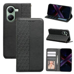 For Xiaomi Poco X7 Pro 5G / Redmi Turbo 4 5G Wallet Phone Case Checkered Pattern Imprint Leather Flip Cover with Wrist Strap