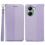 For Xiaomi Poco X7 Pro 5G / Redmi Turbo 4 5G Wallet Phone Case Checkered Pattern Imprint Leather Flip Cover with Wrist Strap