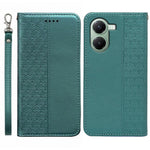 For Xiaomi Poco X7 Pro 5G / Redmi Turbo 4 5G Wallet Phone Case Checkered Pattern Imprint Leather Flip Cover with Wrist Strap