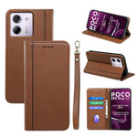 HX01 For Xiaomi Poco M7 Pro 5G Wallet Case Magnetic Closing PU Leather Phone Cover