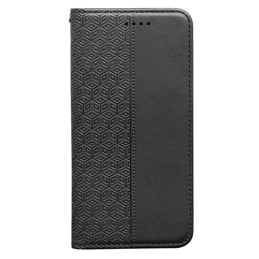 For Xiaomi Poco M7 Pro 5G Wallet Phone Case Checkered Pattern Imprint Leather Flip Cover with Wrist Strap
