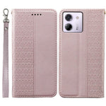 For Xiaomi Poco M7 Pro 5G Wallet Phone Case Checkered Pattern Imprint Leather Flip Cover with Wrist Strap