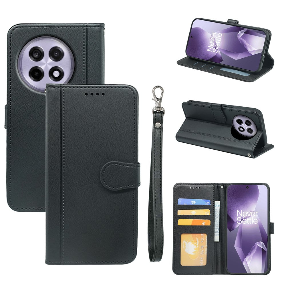 For OnePlus 13R 5G Wallet Case Magnetic Snap Leather Phone Cover with Strap