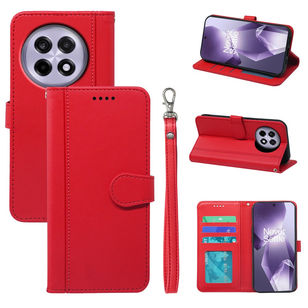 For OnePlus 13R 5G Wallet Case Magnetic Snap Leather Phone Cover with Strap