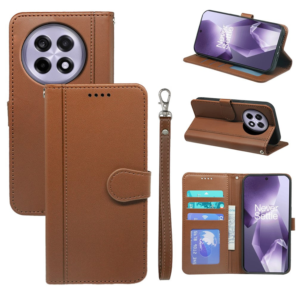 For OnePlus 13R 5G Wallet Case Magnetic Snap Leather Phone Cover with Strap