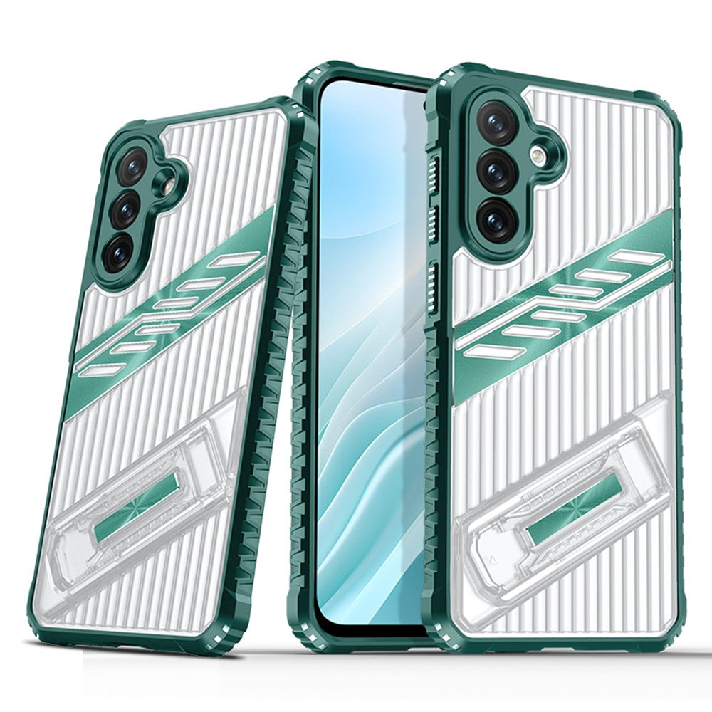 Samsung Galaxy A15 5G / 4G Skal Hopfällbart Stativ PC + TPU Fallskyddande mobilskal