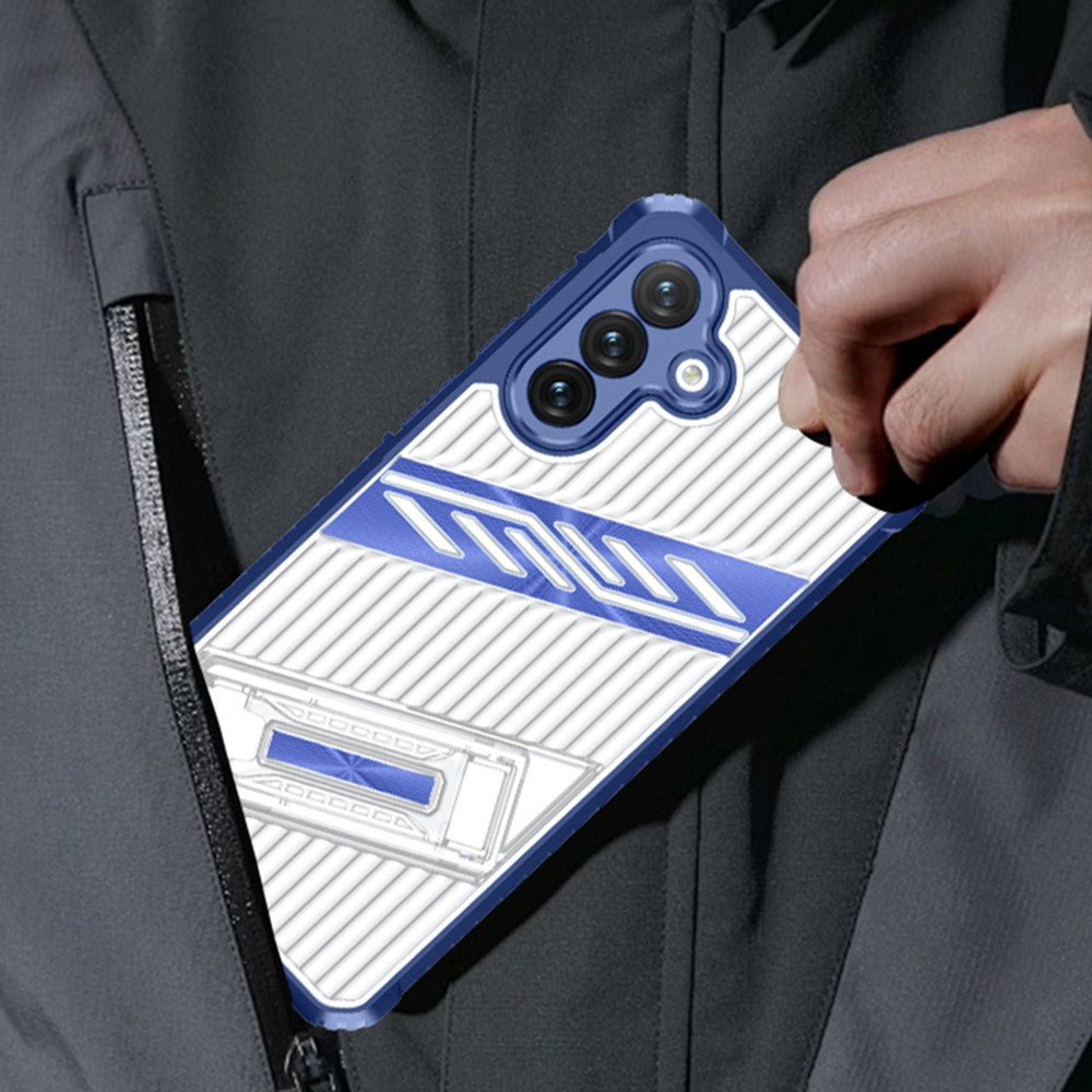 Samsung Galaxy A24 4G (162,1 x 77,6 x 8,3 mm) skal vikbart stöd PC + TPU fallskyddande mobilskal