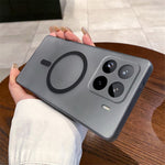 For Xiaomi 15 Pro Magnetic Case Frosted PC Phone Cover with Camera Lens Protector