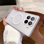For Xiaomi 15 Pro Magnetic Case Frosted PC Phone Cover with Camera Lens Protector