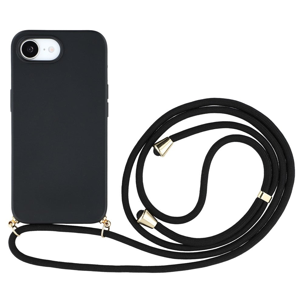 For iPhone 17th / 16th Case Biodegradable Wheat Straw + TPU Phone Cover with Long Lanyard
