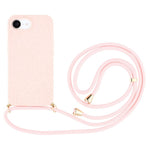 For iPhone 17th / 16th Case Biodegradable Wheat Straw + TPU Phone Cover with Long Lanyard