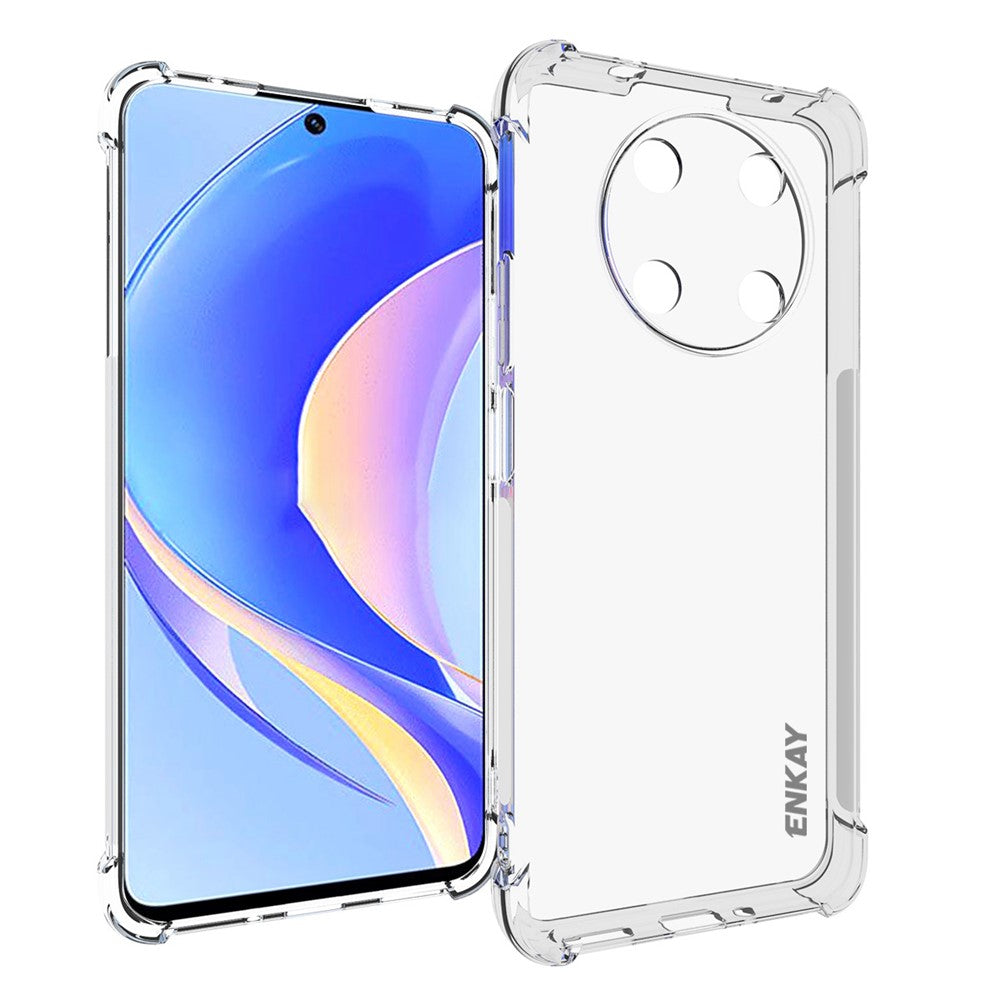 ENKAY HAT PRINCE För Huawei Enjoy 50 Pro 4G / Nova Y90 4G Genomskinligt mobilskal Mjukt TPU Halkfri Randig Kantskydd Fallskydd