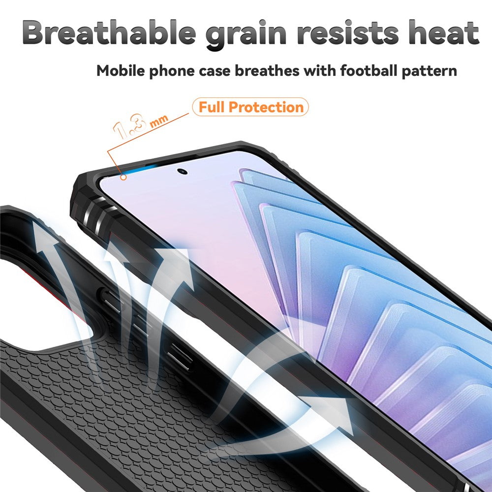 For Xiaomi Redmi Note 14 4G (163.25mm) Case PC + TPU Phone Cover with Lens Protection Kickstand