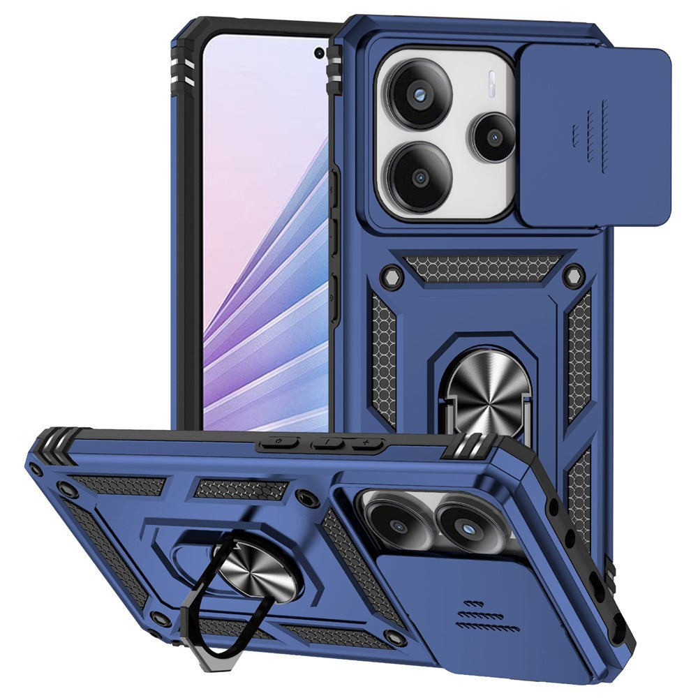 For Xiaomi Redmi Note 14 4G (163.25mm) Case PC + TPU Phone Cover with Lens Protection Kickstand