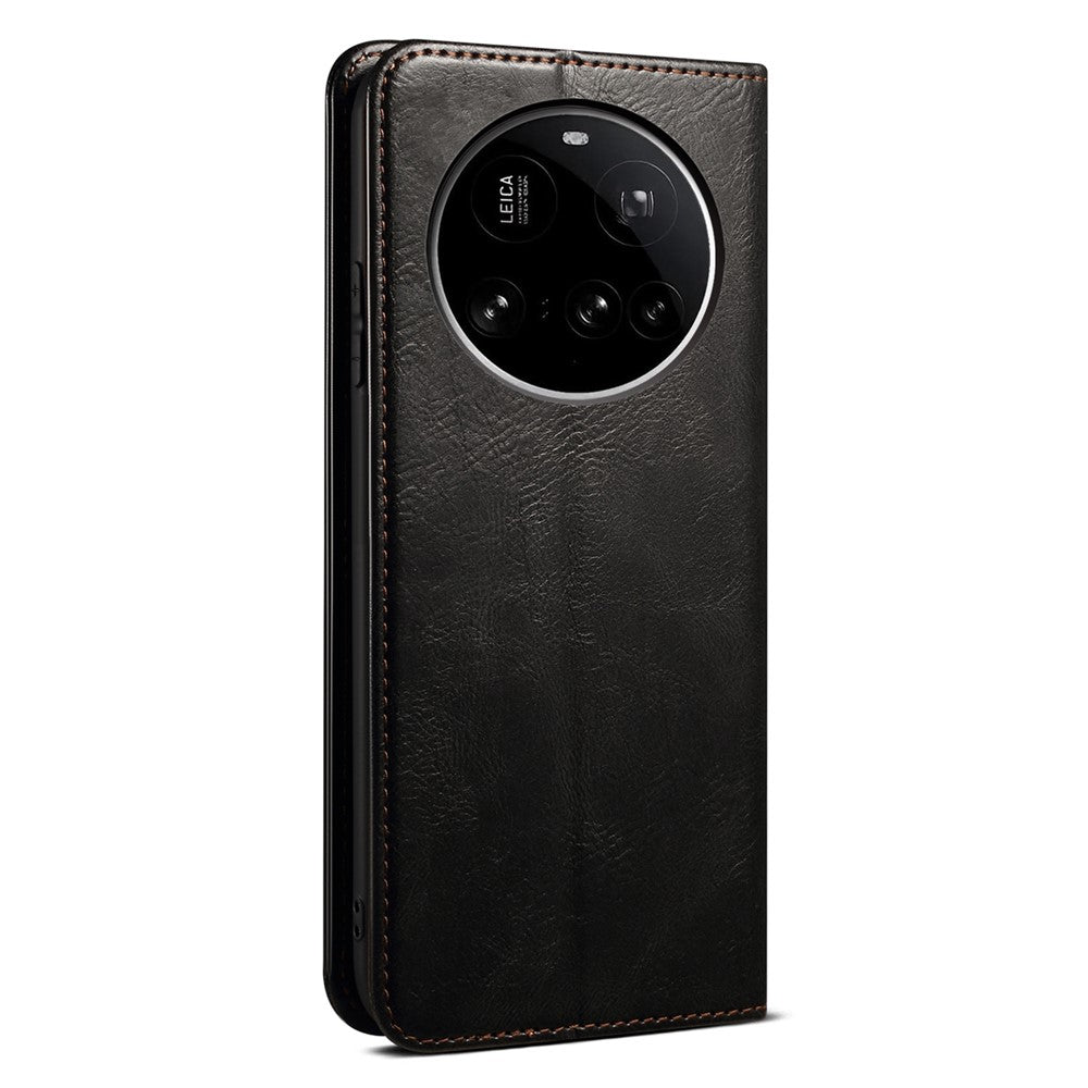For Xiaomi 15 Ultra Case Crazy Horse Texture Waxy Leather Wallet Stand Phone Cover
