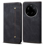 For Xiaomi 15 Ultra Case Jeans Cloth Texture Anti-Scratch Leather Stand Phone Cover