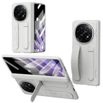 For Oppo Find N5 5G Case Kickstand Wristband PC Phone Cover with Tempered Glass Film