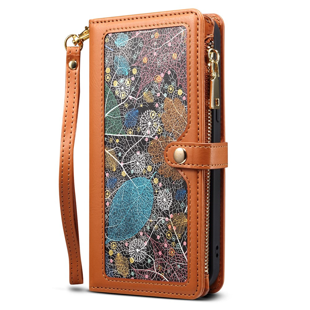 ESEBLE Galaxy Series For Samsung Galaxy S25 Edge Case Leather Zipper Phone Cover RFID Blocking