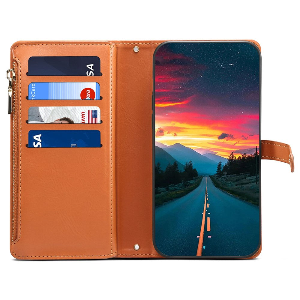ESEBLE Galaxy Series For Samsung Galaxy S25 Edge Case Leather Zipper Phone Cover RFID Blocking