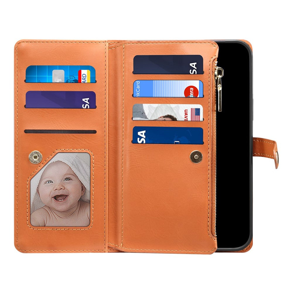 ESEBLE Galaxy Series For Samsung Galaxy S25 Edge Case Leather Zipper Phone Cover RFID Blocking