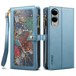 ESEBLE Galaxy Series For Samsung Galaxy S25 Edge Case Leather Zipper Phone Cover RFID Blocking