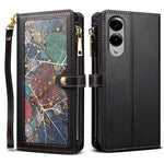 ESEBLE Galaxy Series For Samsung Galaxy S25 Edge Case Leather Zipper Phone Cover RFID Blocking