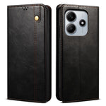 For Xiaomi Redmi Note 14 4G (163.25mm) Case Crazy Horse Texture Waxy Leather Wallet Stand Phone Cover