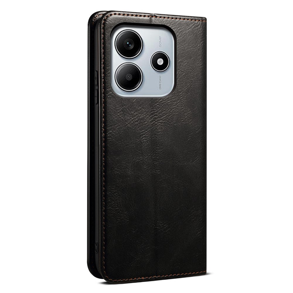 For Xiaomi Redmi Note 14 4G (163.25mm) Case Crazy Horse Texture Waxy Leather Wallet Stand Phone Cover