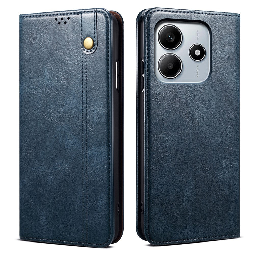 For Xiaomi Redmi Note 14 4G (163.25mm) Case Crazy Horse Texture Waxy Leather Wallet Stand Phone Cover