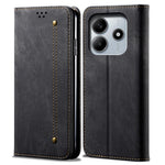 For Xiaomi Redmi Note 14 4G (163.25mm) Case Jeans Cloth Texture Anti-Scratch Leather Stand Phone Cover