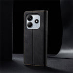 For Xiaomi Redmi Note 14 4G (163.25mm) Case Jeans Cloth Texture Anti-Scratch Leather Stand Phone Cover