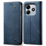 For Xiaomi Redmi Note 14 4G (163.25mm) Case Jeans Cloth Texture Anti-Scratch Leather Stand Phone Cover