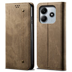 For Xiaomi Redmi Note 14 4G (163.25mm) Case Jeans Cloth Texture Anti-Scratch Leather Stand Phone Cover