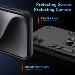 Til Samsung Galaxy A56 5G Cover PC+TPU Faldsikrings Telefoncover med Ringstativ