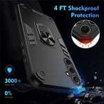 Til Samsung Galaxy A56 5G Cover PC+TPU Faldsikrings Telefoncover med Ringstativ