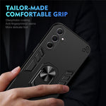 Til Samsung Galaxy A56 5G Cover PC+TPU Faldsikrings Telefoncover med Ringstativ