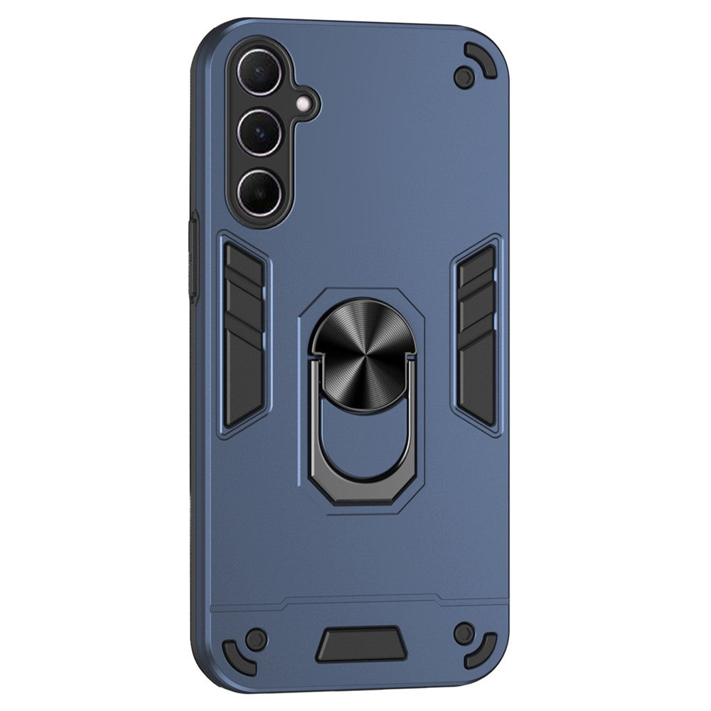 Til Samsung Galaxy A56 5G Cover PC+TPU Faldsikrings Telefoncover med Ringstativ