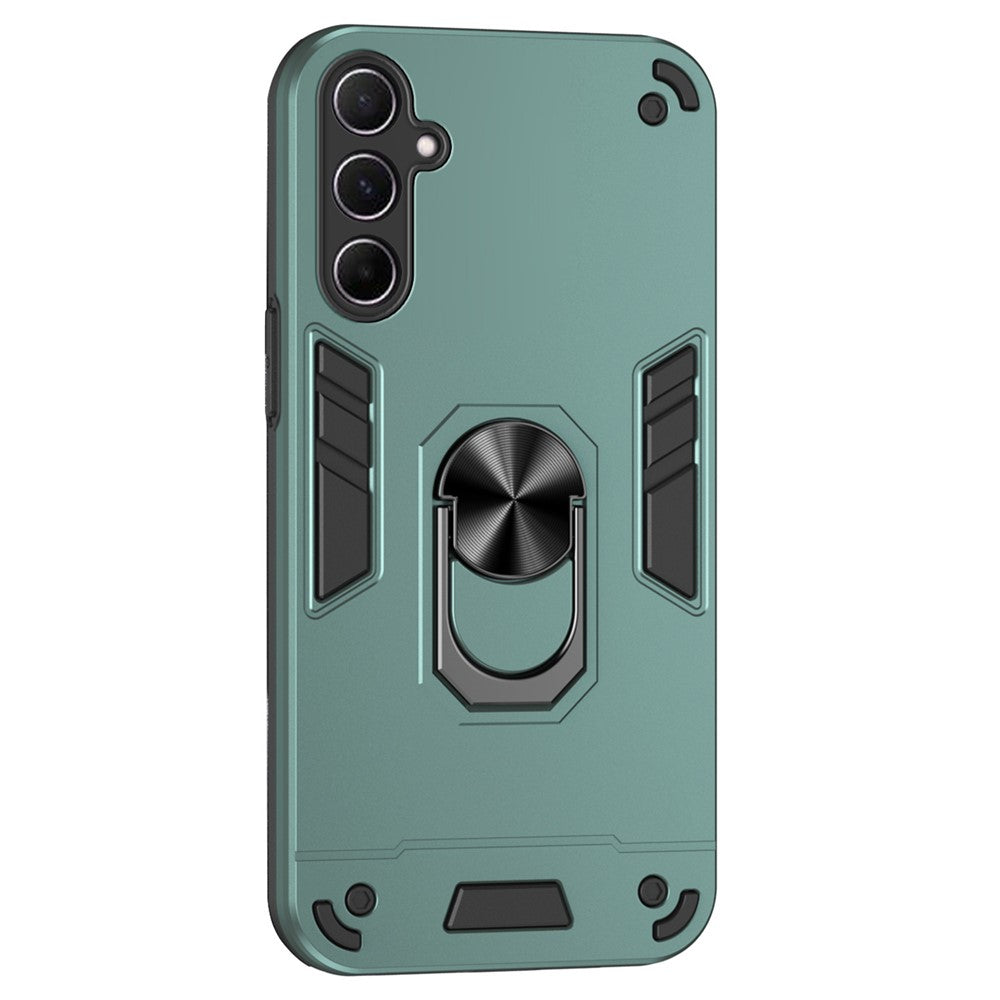 Til Samsung Galaxy A56 5G Cover PC+TPU Faldsikrings Telefoncover med Ringstativ