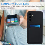 Til Samsung Galaxy A56 5G cover med kortlomme, mat og fingeraftryksfri bagside
